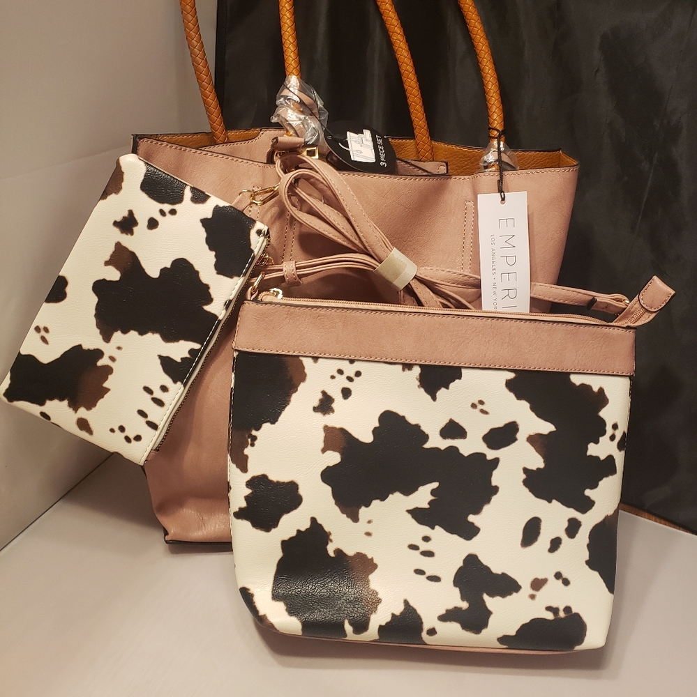 NWT vegan Leather 3pc Handbag set